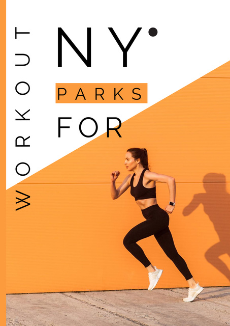 Workout in New York parks Poster tervezősablon