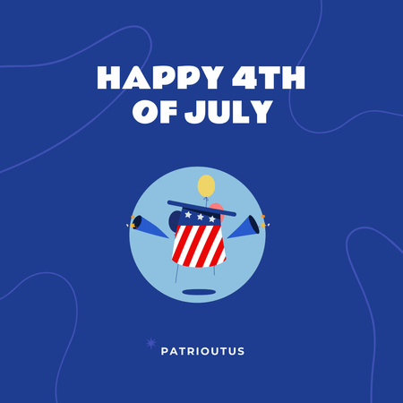 USA Independence Day Celebration Announcement with Hat Animated Post Design Template