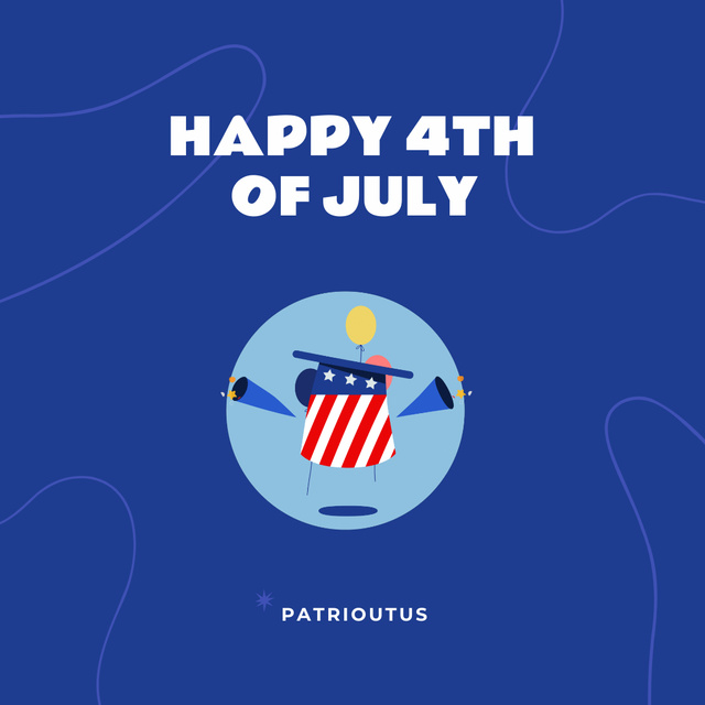 USA Independence Day Celebration Announcement Animated Post Design Template