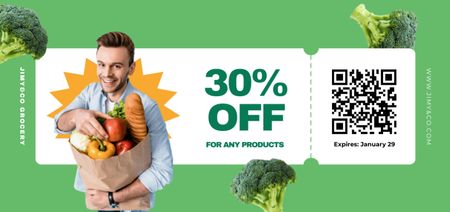 Ontwerpsjabloon van Coupon Din Large van Grocery Store Discount on All Products