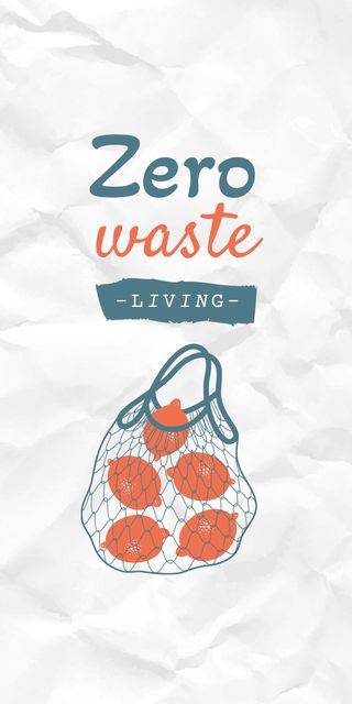 Zero Waste Concept with Eco Products Graphic Šablona návrhu