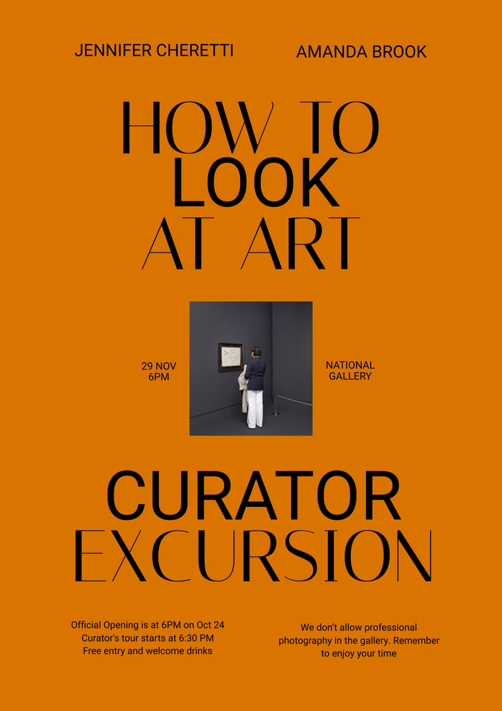 Curator Excursion Announcement on Orange Poster B2 – шаблон для дизайна