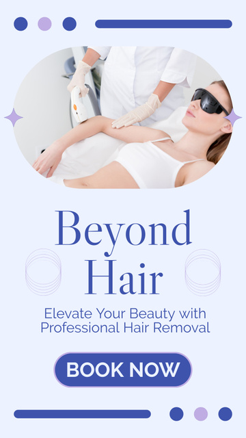 Plantilla de diseño de Offer Gentle Hair Removal Using Laser Instagram Story 
