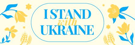Ontwerpsjabloon van Twitter van I Stand with Ukraine