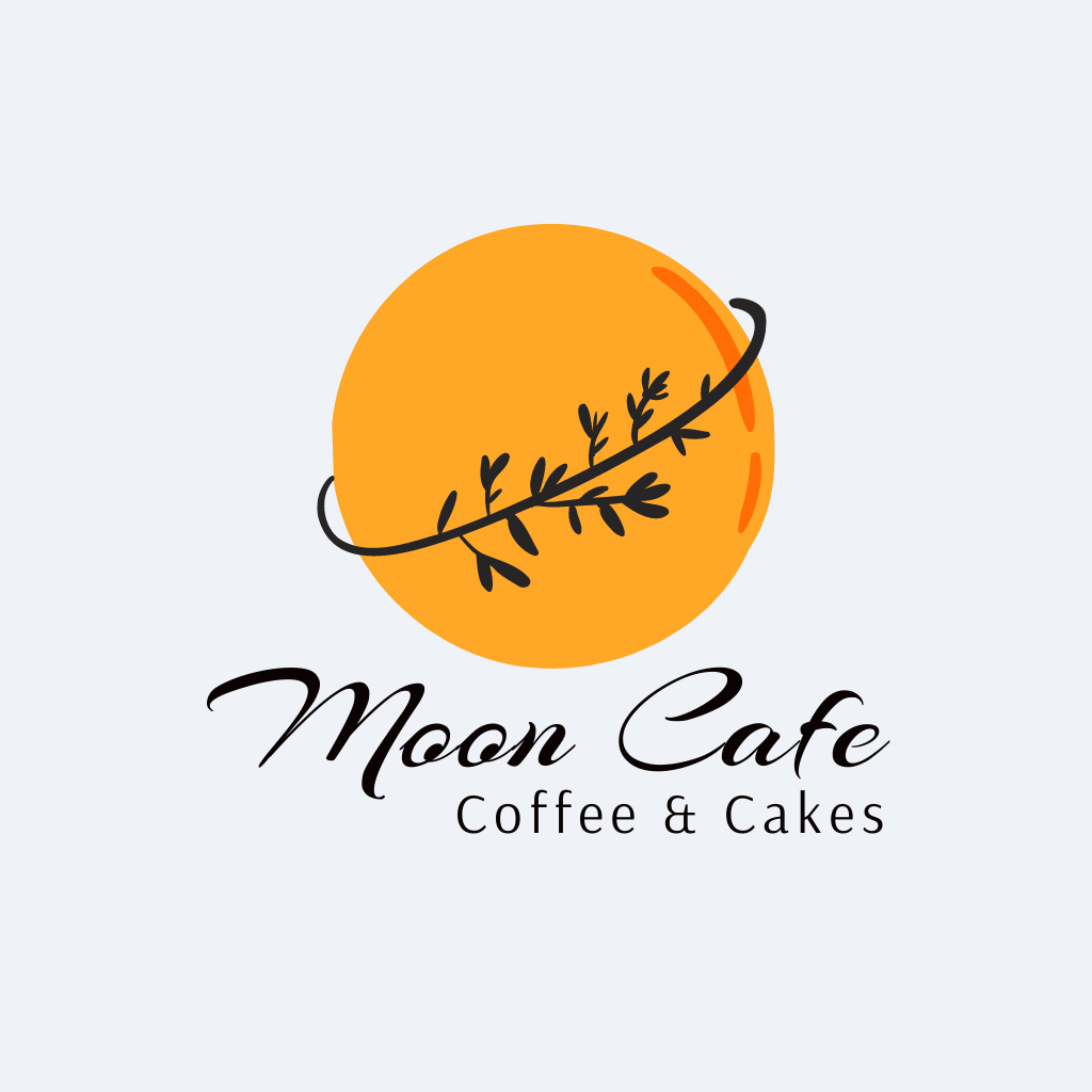 Bakery Ad with Moon Illustration Logo Tasarım Şablonu
