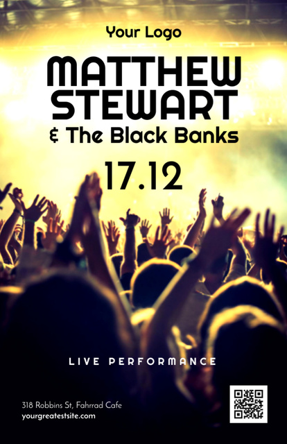 Template di design Live Performance Announcement And Crowd At Concert Invitation 5.5x8.5in