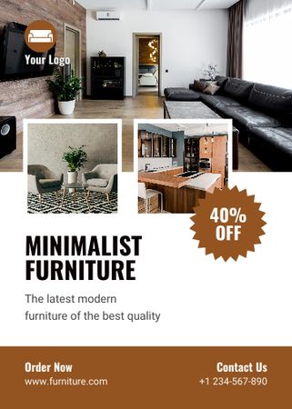 Minimalist Furniture Sale Announcement Flayer Tasarım Şablonu