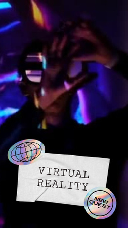 Man in Virtual Reality Glasses TikTok Video tervezősablon