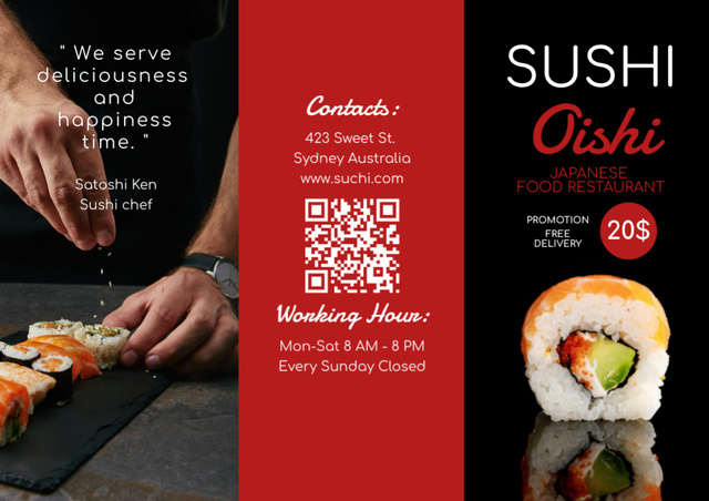 Designvorlage Varied Sushi Menu Offer für Brochure