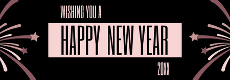 Plantilla de diseño de Beautiful New Year's Greeting With Fireworks  Tumblr 