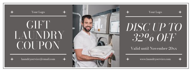 Discount Voucher for Laundry Services Coupon – шаблон для дизайну