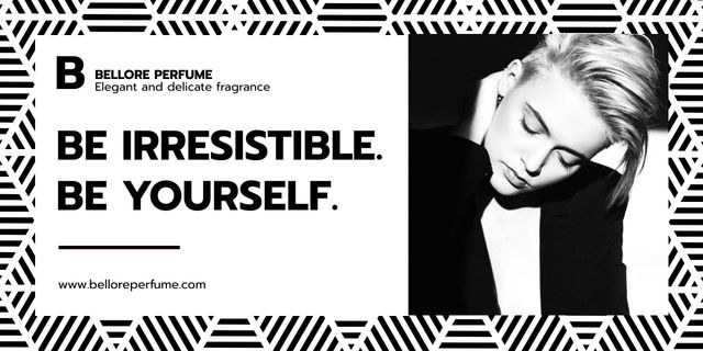 Perfume advertisement with Young Woman Image – шаблон для дизайна