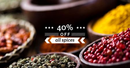 Sale with Spices and peppers Facebook AD Design Template