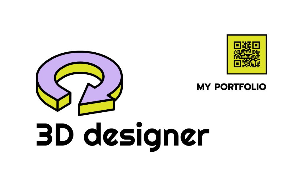 Multitasking 3D Designer Services Offer In White Business Card 91x55mm Design Template