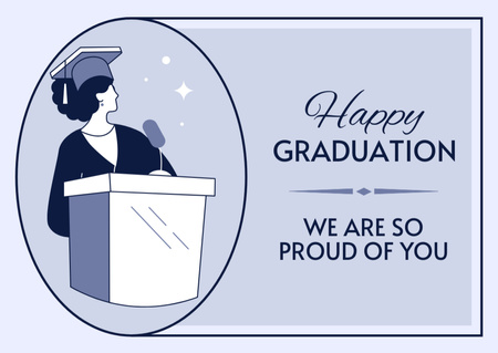 Graduation Wishes for Student Card Design Template