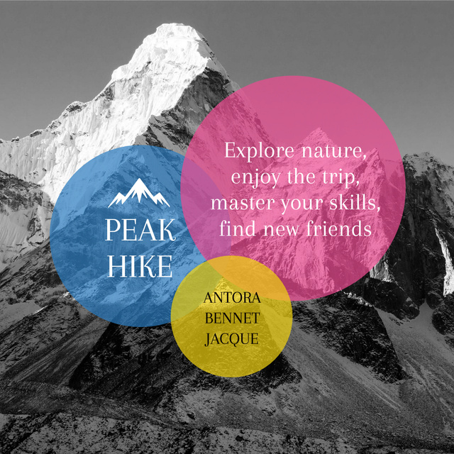 Ontwerpsjabloon van Instagram van Hike to the Peak with Enjoy
