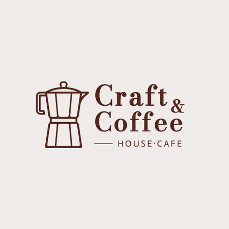 Cafe Ad with Coffee Kettle Logo tervezősablon