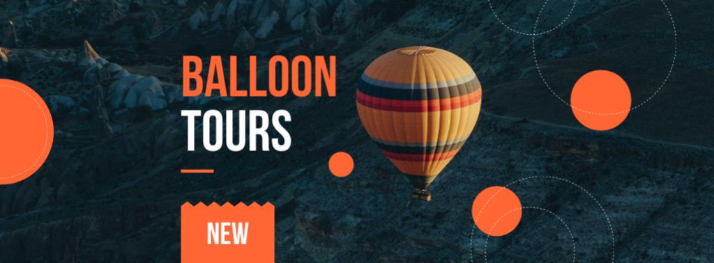 Modèle de visuel Hot Air Balloon Flight Offer - Facebook cover