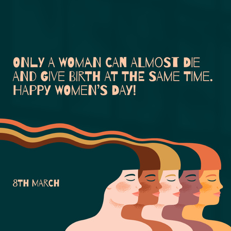 Thoughtful Phrase on International Women's Day Instagram Design Template