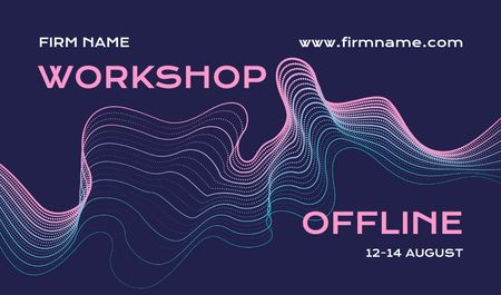 Plantilla de diseño de Offline Workshop Announcement Business card 
