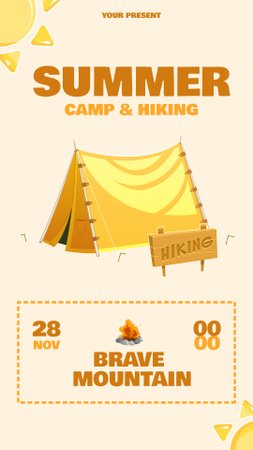 Summer Hiking Camp  Instagram Story Design Template