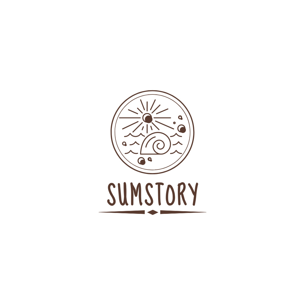 Ontwerpsjabloon van Logo van Sumstory logo design with seascape