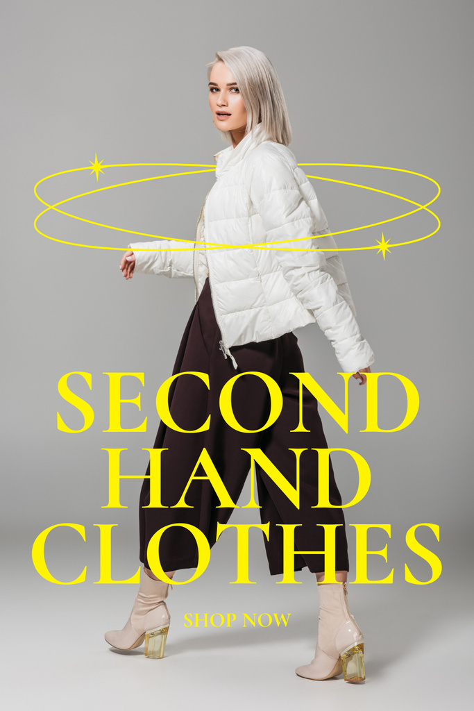 Szablon projektu Second-hand thrift clothes grey Pinterest