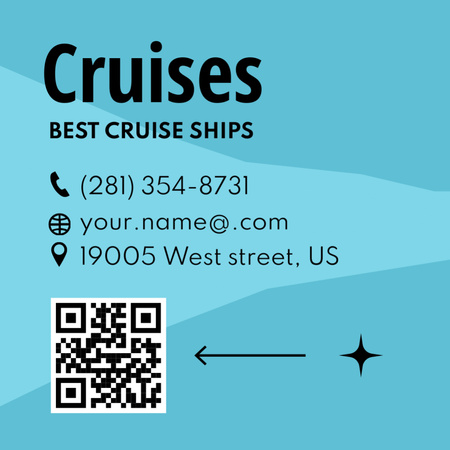 Cruise Ship Services Offer Square 65x65mm Design Template