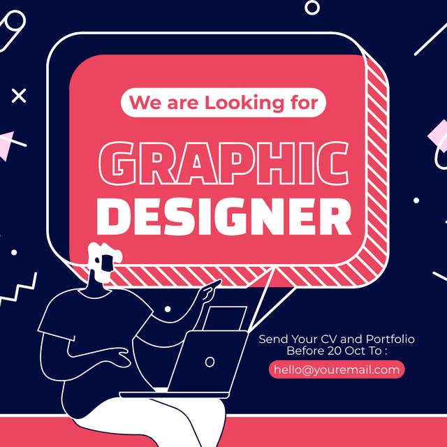Plantilla de diseño de Recruitment of Experienced Graphic Designers LinkedIn post 
