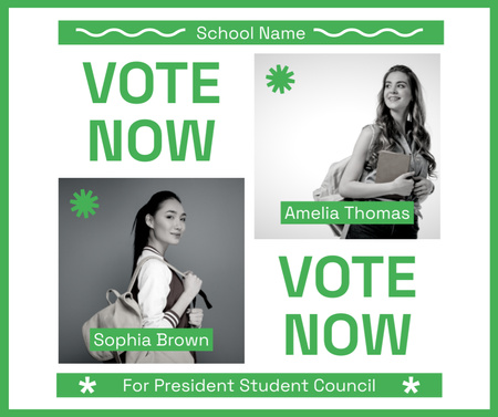 Candidates for Elections to Student Council Facebook Design Template