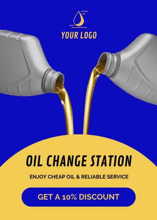 Oil Change Station Ad Flayer Design Template
