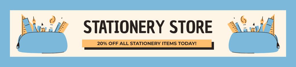 Ontwerpsjabloon van Ebay Store Billboard van Special Only Today Discount On Stationery Items