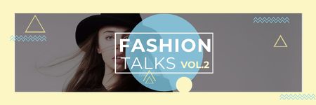 Platilla de diseño Fashion talks Announcement with Stylish Woman Email header
