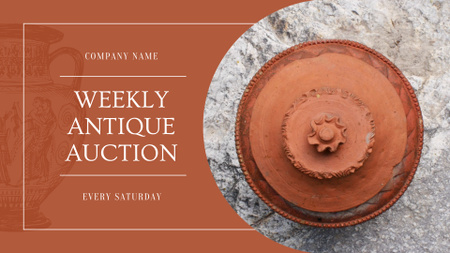 Plantilla de diseño de Anuncio de subasta de antigüedades del sábado con cerámica Full HD video 