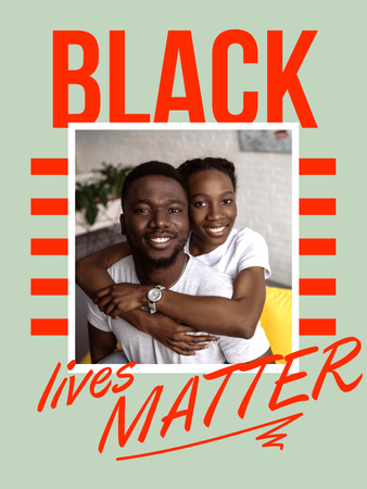 Anti-Racist Appeal And Happy African American Couple Poster 36x48inデザインテンプレート