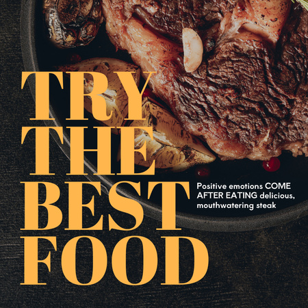 Restaurant or Steak House Ad Instagram Design Template