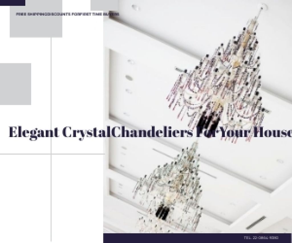 Elegant crystal chandeliers from Paris Medium Rectangle Design Template