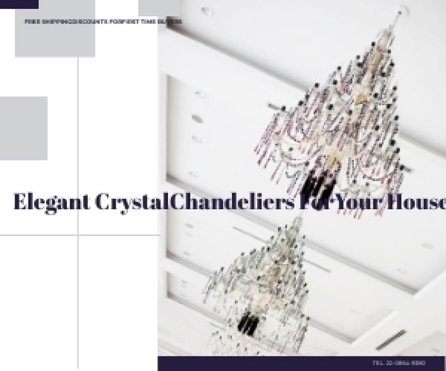 Elegant crystal chandeliers from Paris Medium Rectangle Design Template