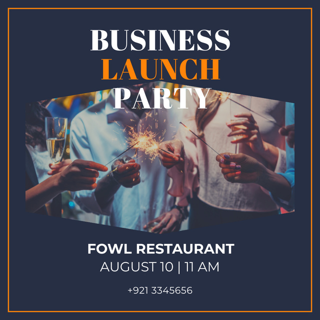 Ontwerpsjabloon van Instagram van Business Launch Party Announcement