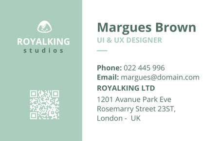 UI & UX Designer Contacts Business Card 85x55mm Design Template