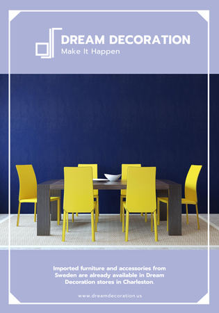 Decoration Studio Services Ad on Purple Poster 28x40in Design Template