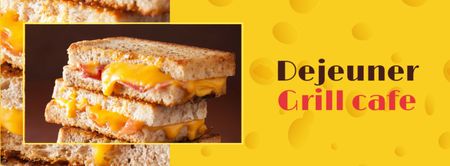 Grilované sýrové jídlo v kavárně Facebook cover Šablona návrhu
