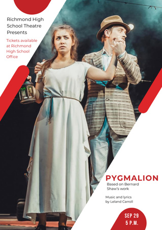 Theater Invitation Actors in Pygmalion Performance Flyer A4 Design Template