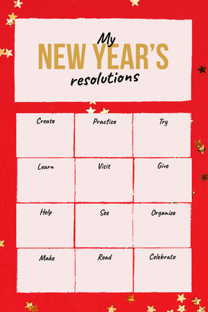 New Year's inspirational Resolutions Pinterest Design Template