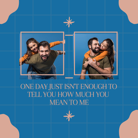 Happy Dad and Daughter collage Instagram tervezősablon