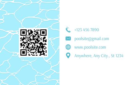 Service of Swimming Pools Installing and Maintaining Business Card 91x55mm Design Template