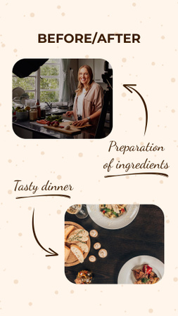 Preparation of Ingredients for Tasty Dinner Instagram Story Design Template