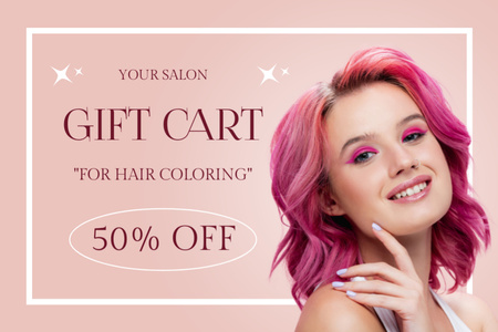 Designvorlage Discount Offer on Hair Coloring Services für Gift Certificate