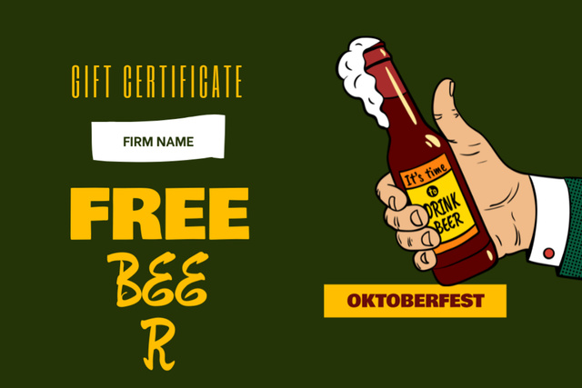 Modèle de visuel Frothy Beer As Gift For Oktoberfest Celebration - Gift Certificate
