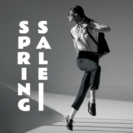 Spring Sale Announcement with Stylish Woman Instagram Modelo de Design